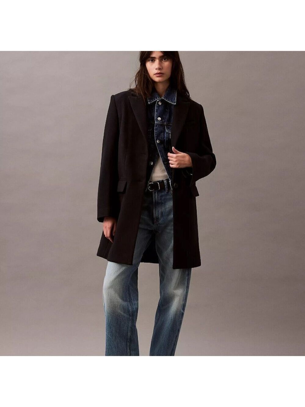 NWT Calvin Klein Tailored Single Breasted Coat S
